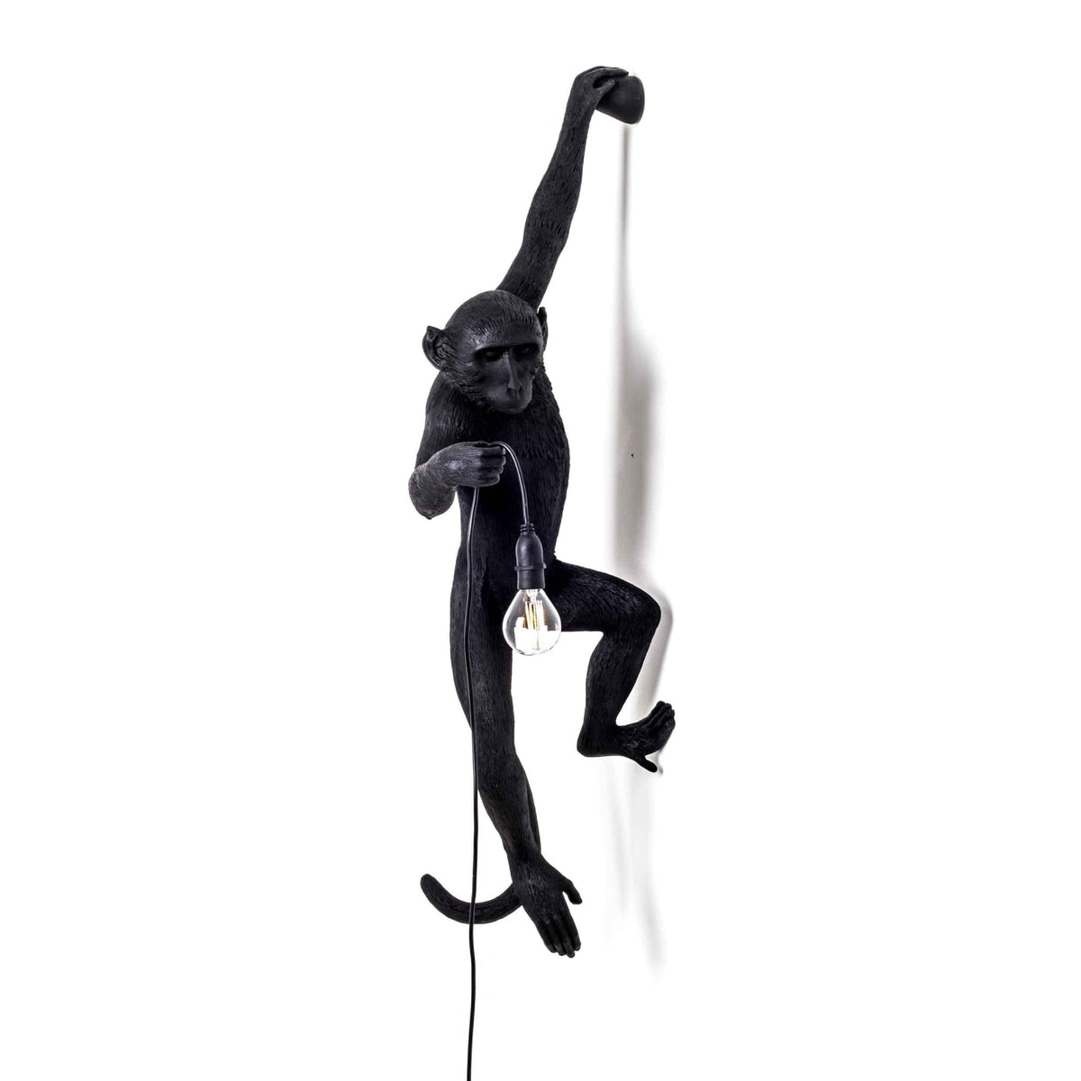 Monkey Outdoor Wall Lamp IP44 Hanging Left Edition in Black