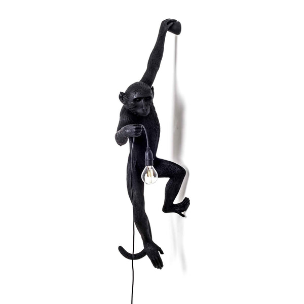 Monkey Outdoor Wall Lamp IP44 Hanging Left Edition in Black