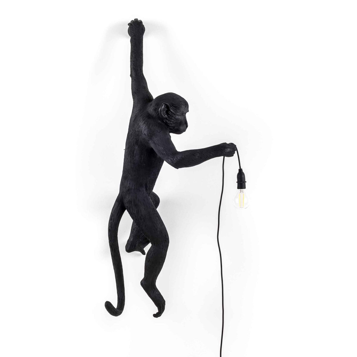 Monkey Outdoor Wall Lamp IP44 Hanging Left Edition in Black