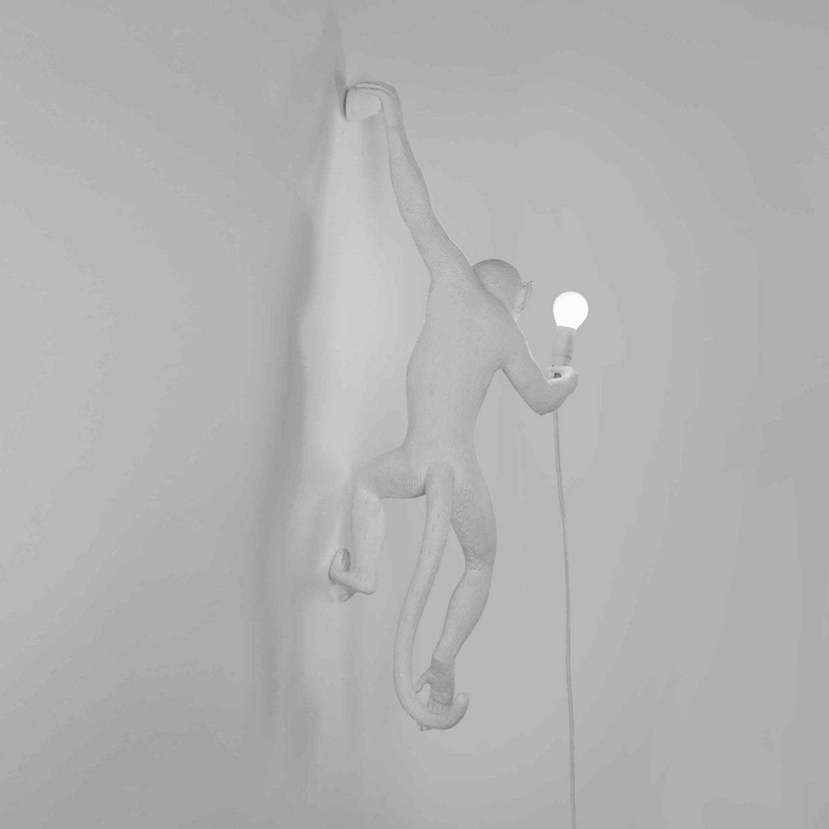 Monkey Lamp Indoor Hanging Left Edition in White