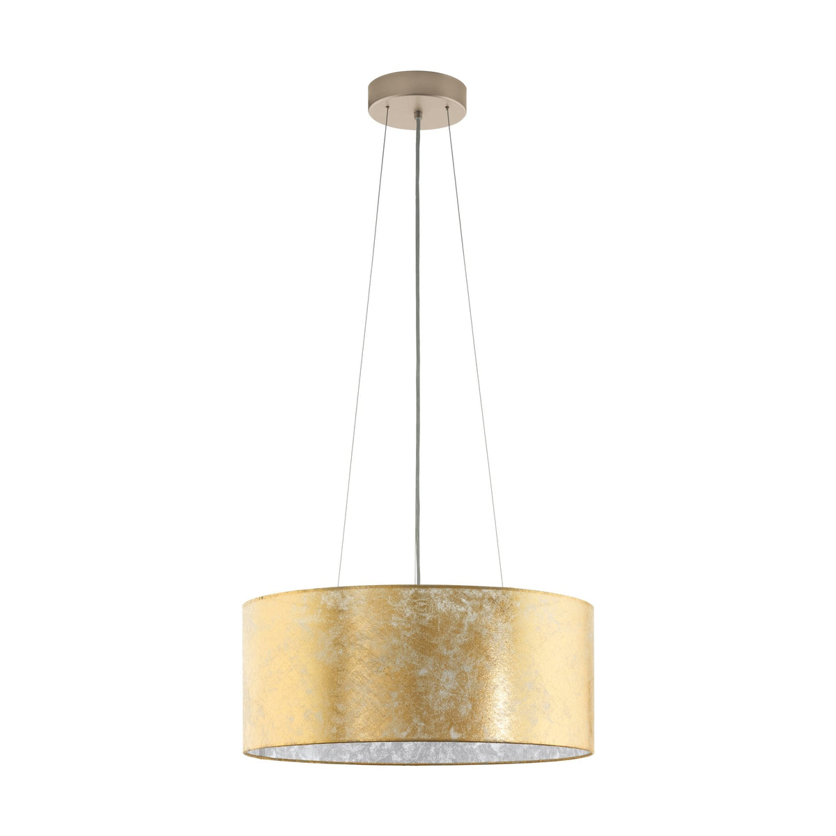 Viserbella Large Champagne Gold Fabric Pendant Light