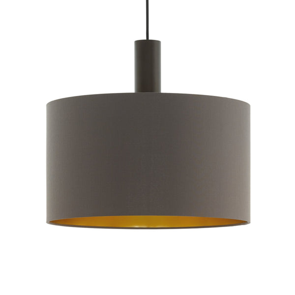 Concessa 1 Cappuccino and Gold Fabric Pendant Light