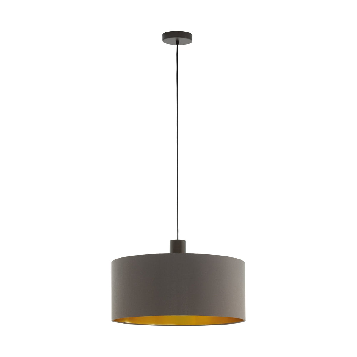Concessa 1 Large Cappuccino and Gold Fabric Pendant Light