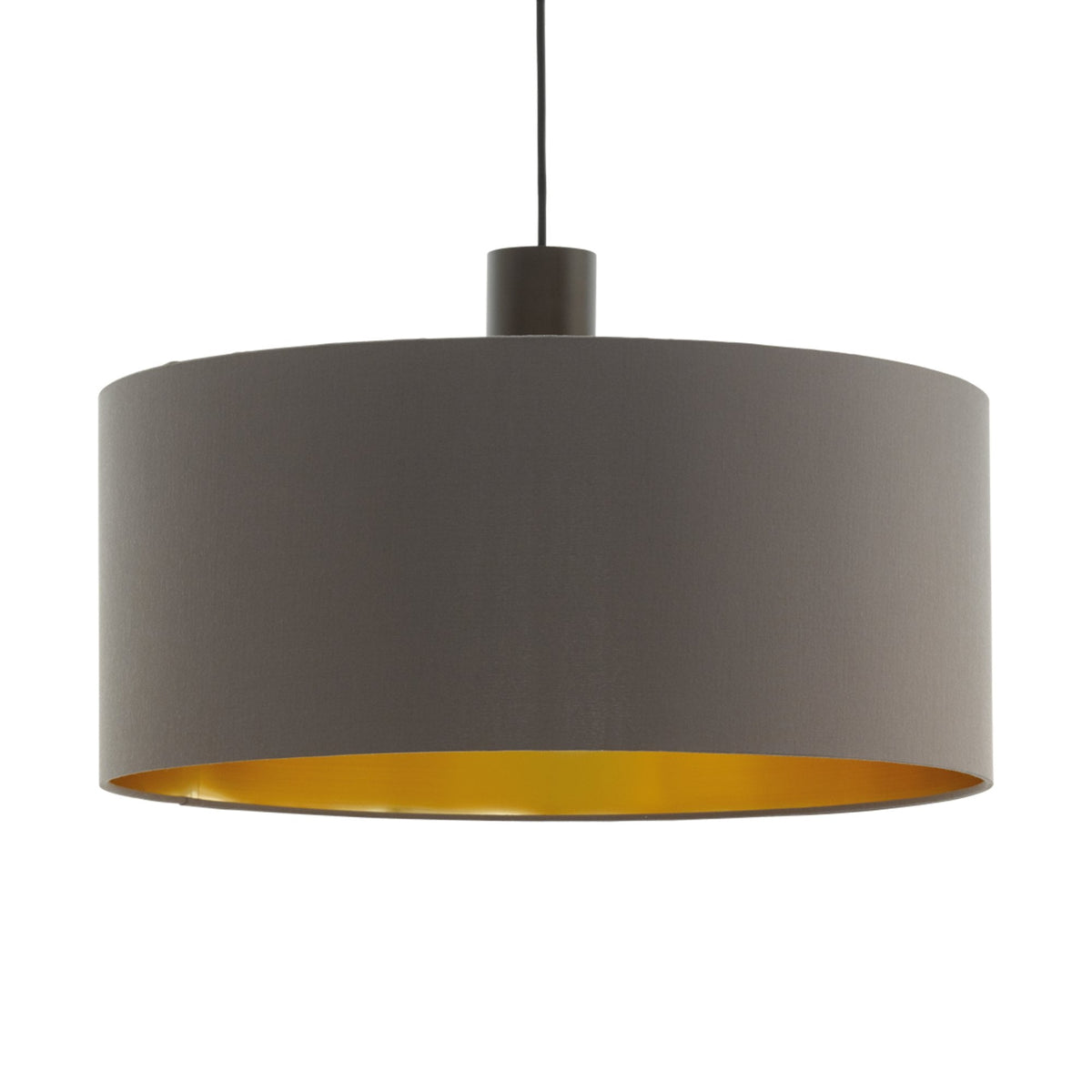 Concessa 1 Large Cappuccino and Gold Fabric Pendant Light