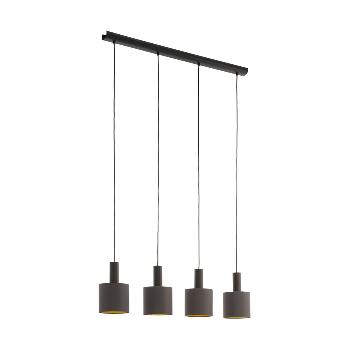 Concessa 1 Four Drop Bar Pendant Light in Cappuccino and Gold