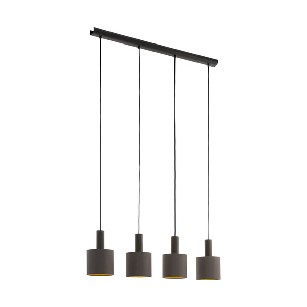 Concessa 1 Four Drop Bar Pendant Light in Cappuccino and Gold