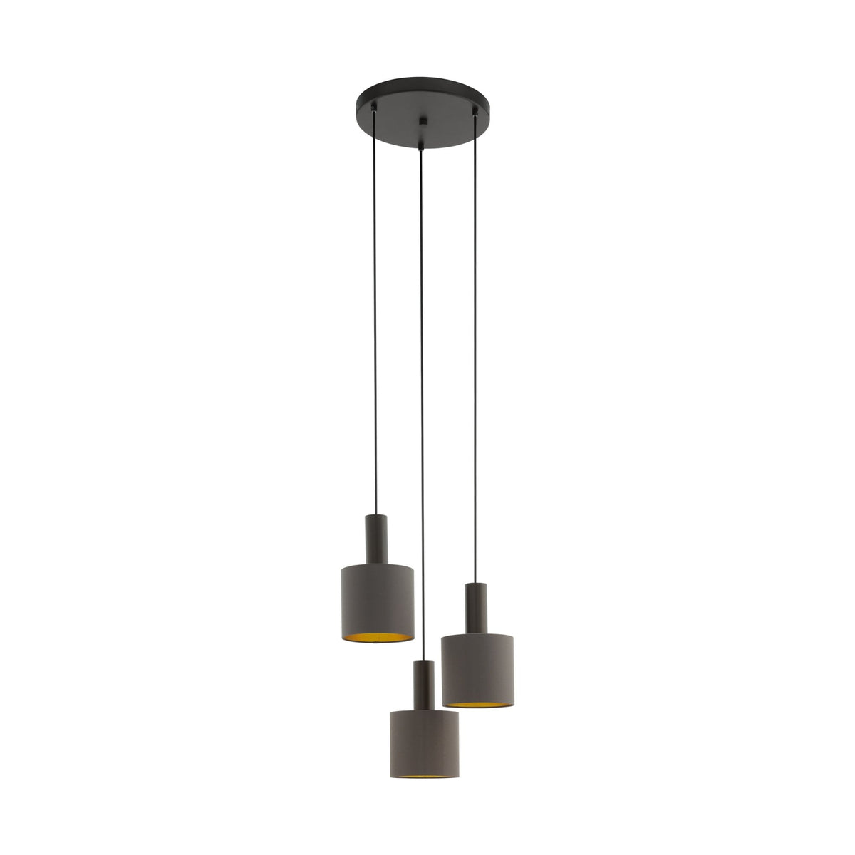 Concessa 1 Triple Drop Cluster Pendant Light in Cappuccino and Gold