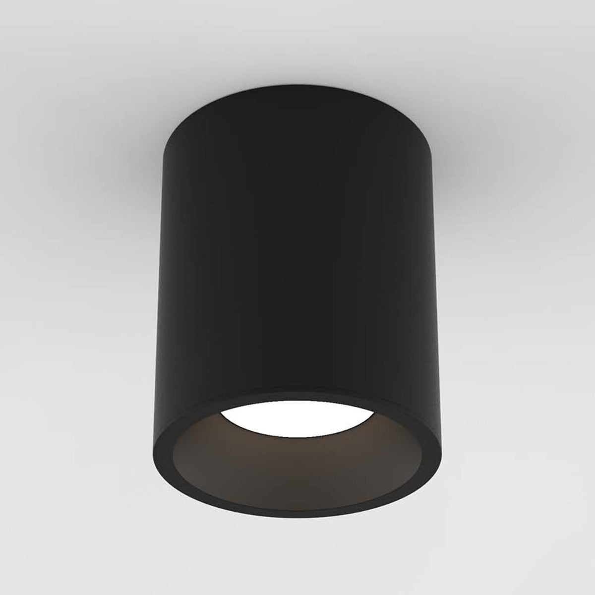 Kos Round 140 LED Surface Mounted Downlight IP65 in Textured Black