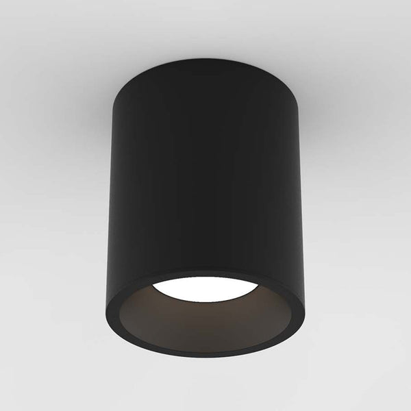 Kos Round 140 LED Surface Mounted Downlight IP65 in Textured Black