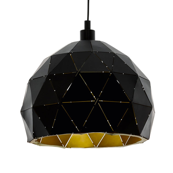 Roccaforte 300mm Pendant Light in Black and Gold