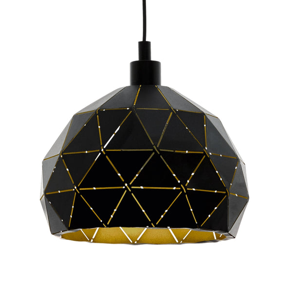 Roccaforte 400mm Pendant Light in Black and Gold