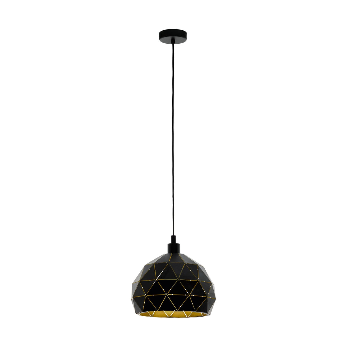 Roccaforte 400mm Pendant Light in Black and Gold