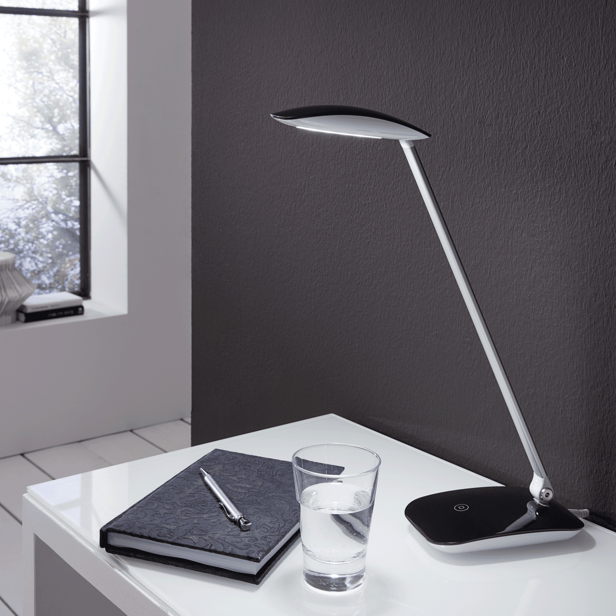 Cajero Touch Dimmable LED Black Finish Desk Lamp
