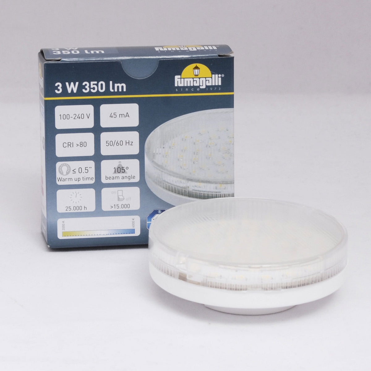 GX53 Switchable Colour Temperature LED 3W 3000K or 4000k 395lm