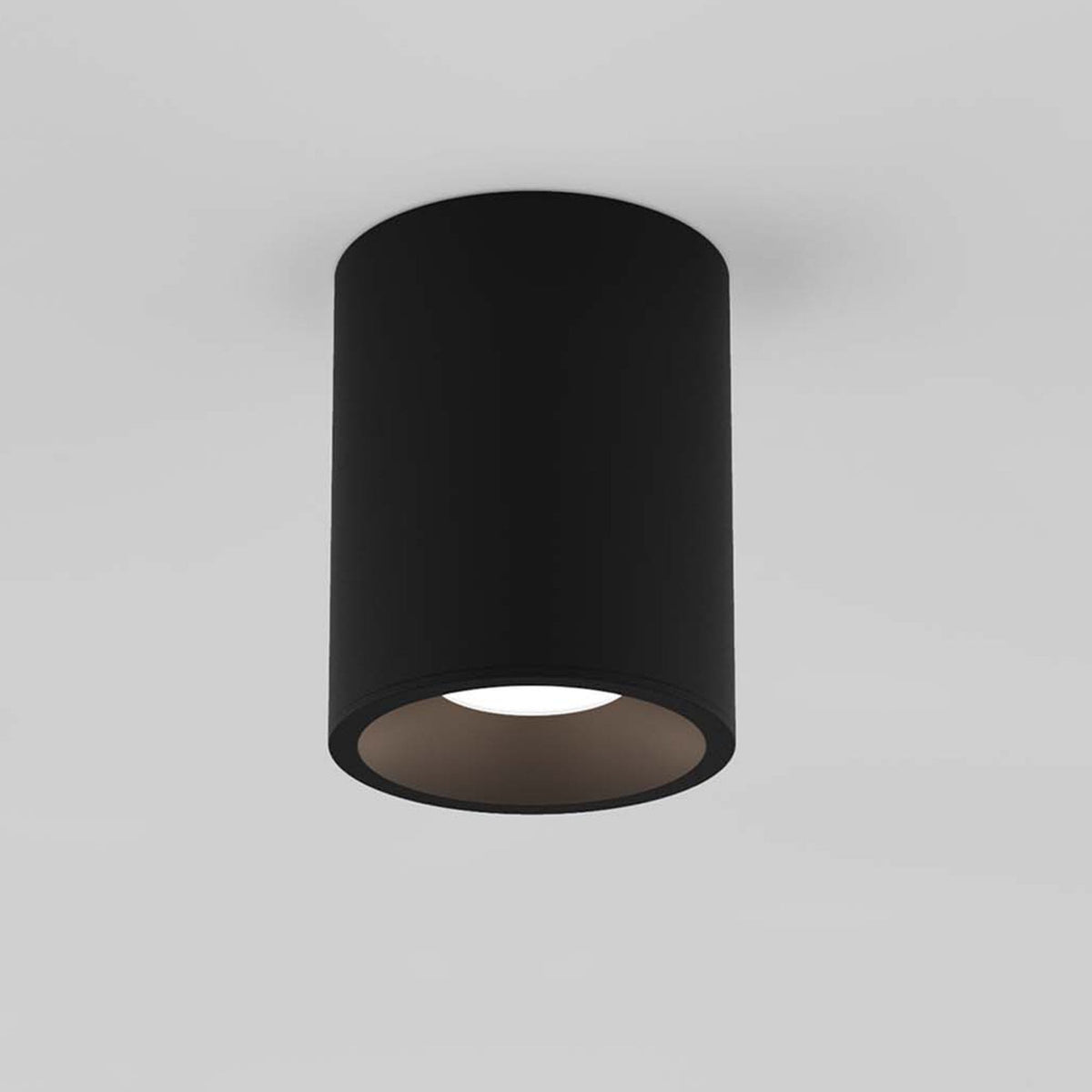 Kos Round 100 LED Surface Mounted Downlight IP65 in Textured Black