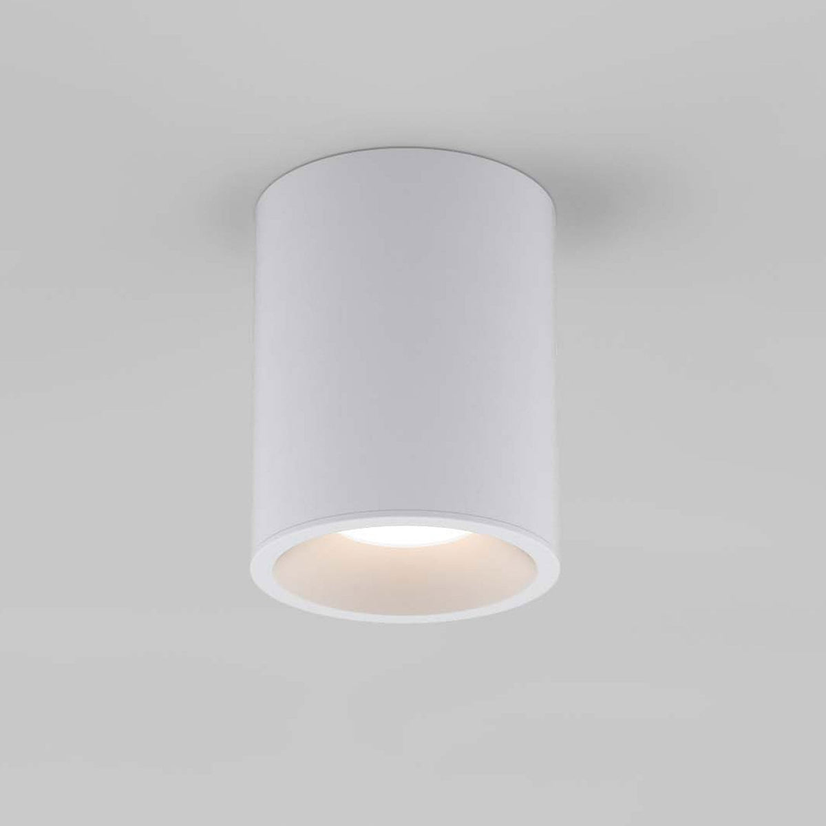 Kos Round 100 LED Surface Mounted Downlight IP65 in Textured White