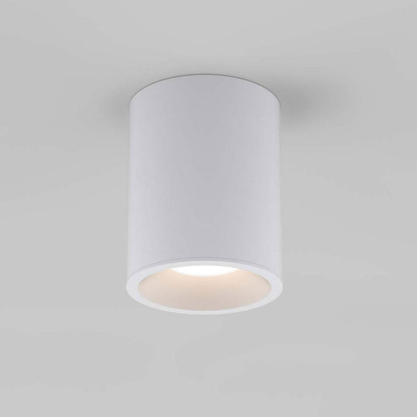 Kos Round 100 LED Surface Mounted Downlight IP65 in Textured White