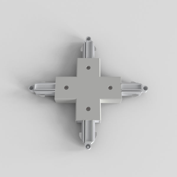 Track Lighting X Connector in White