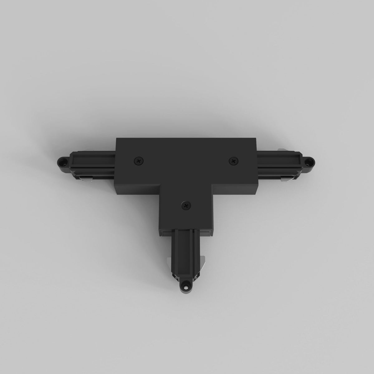 Black T-shaped track lighting connector