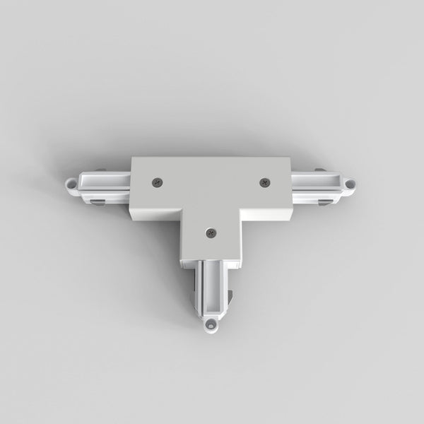Track Lighting T Connector Left Farside Earth in White