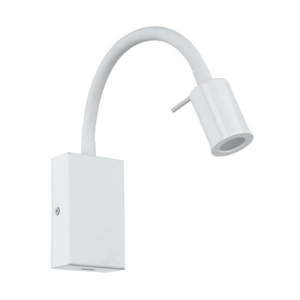 Tazzoli White Bedside Reader Wall Light with USB Charging Port