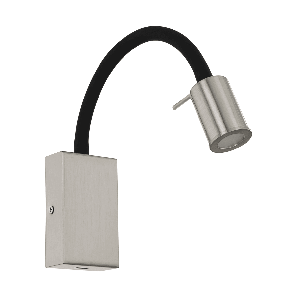 Tazzoli Nickel Bedside Reader Wall Light with USB Charging Port In Satin Nickel