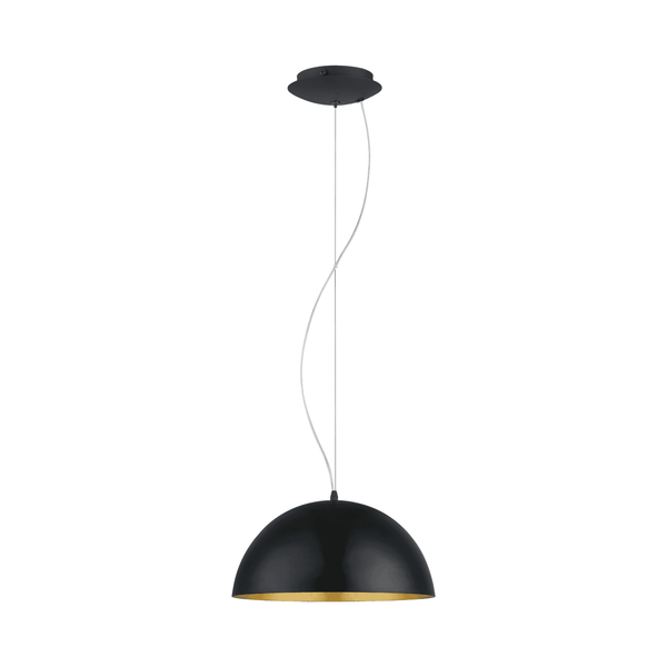 Gaetano 1 380mm Black and Gold Pendant Light