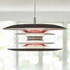 Diablo Large 500mm Single Metal Pendant Flat Black and Glossy Red