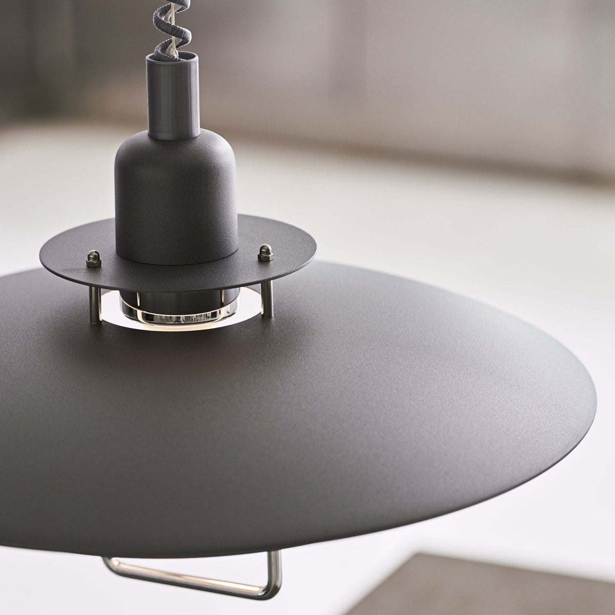 Primus II 430mm Rise and Fall Pendant Light in Matt Grey