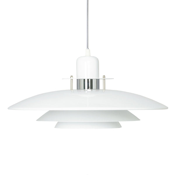 Primus I 430mm Pendant Light in White and Chrome