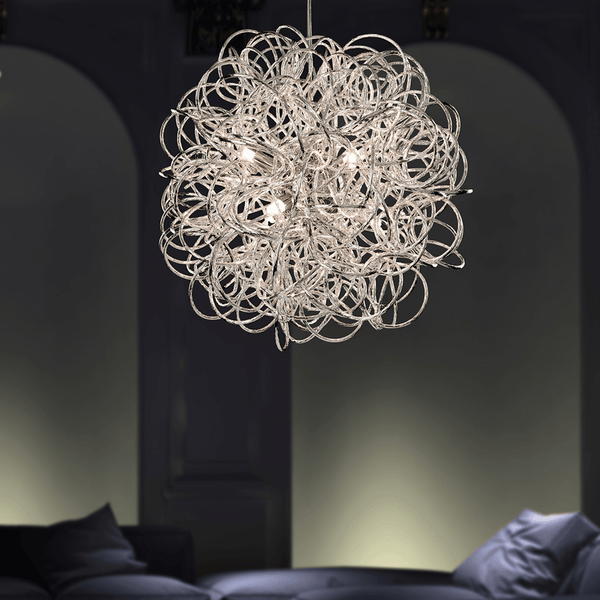 Stella Six Light Starburst Pendant in Chrome