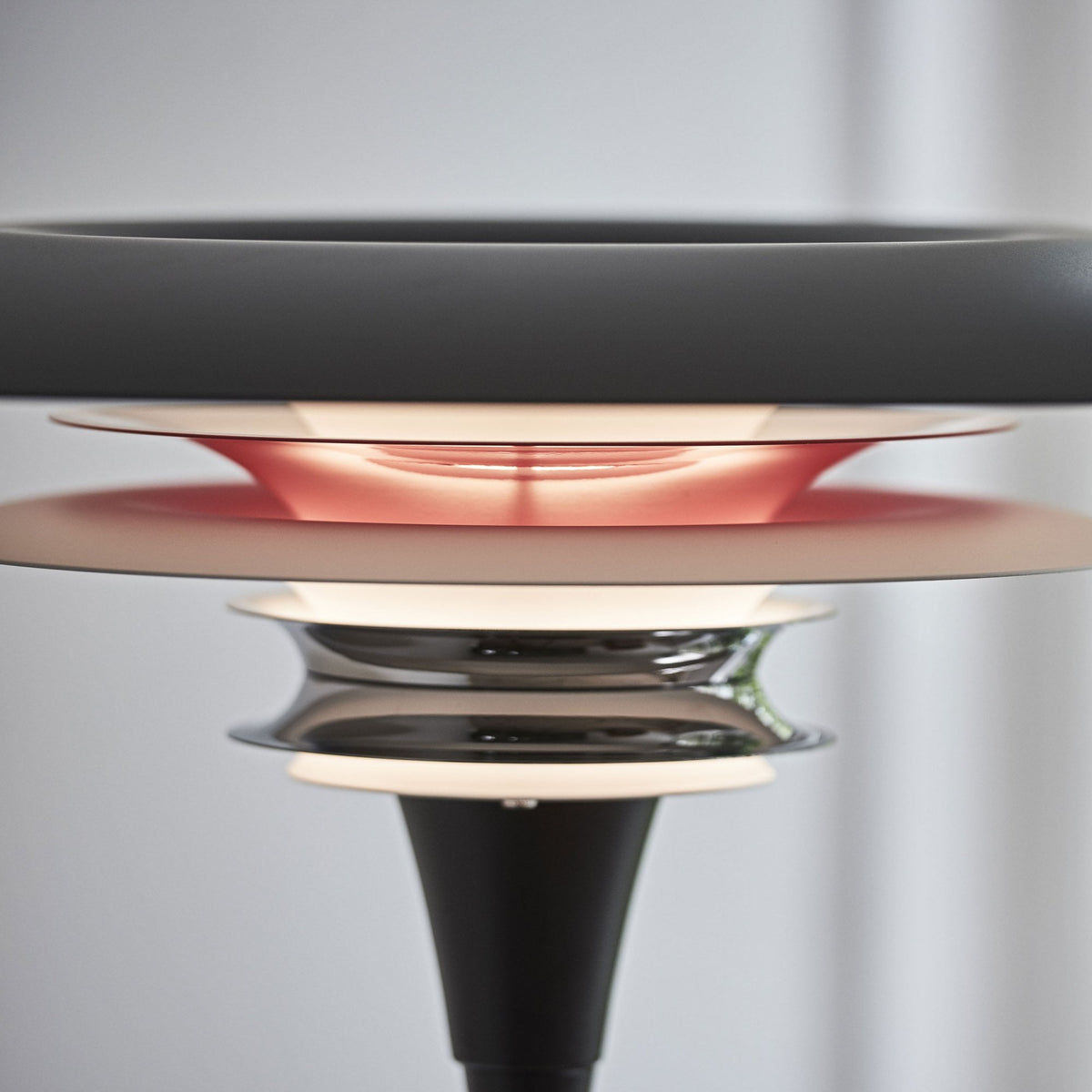 Diablo Metal Floor Light in Flat Black and Glossy Red