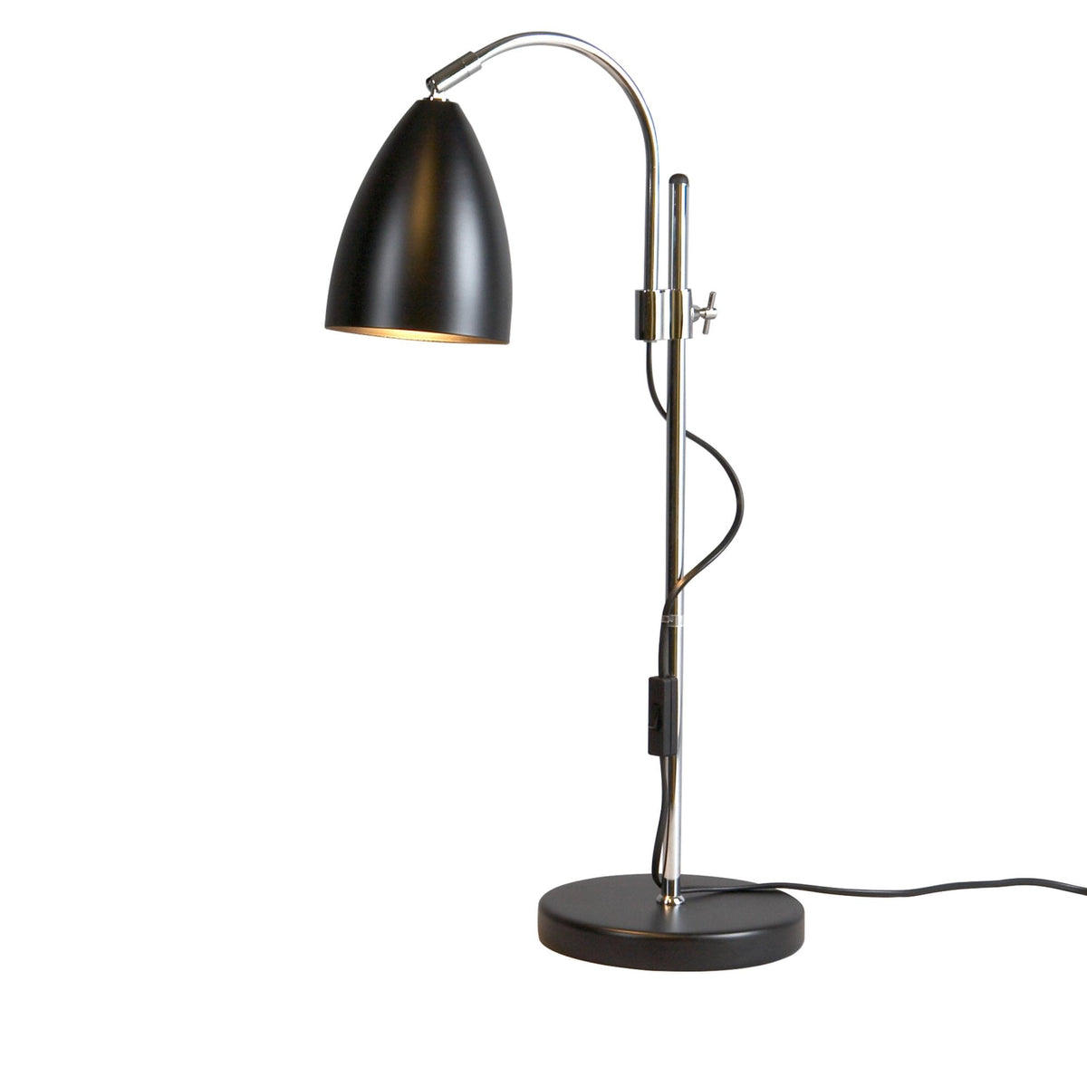 Sway Height Adjustable Table Lamp in Black and Chrome