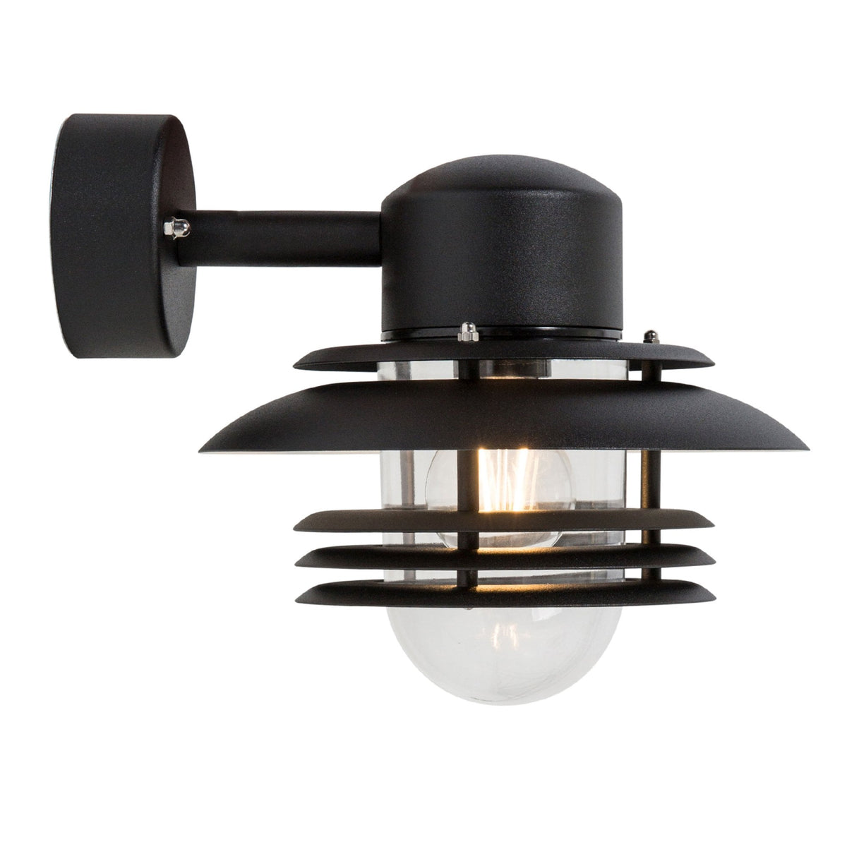Mira IP23 E27 Wall Light in Black