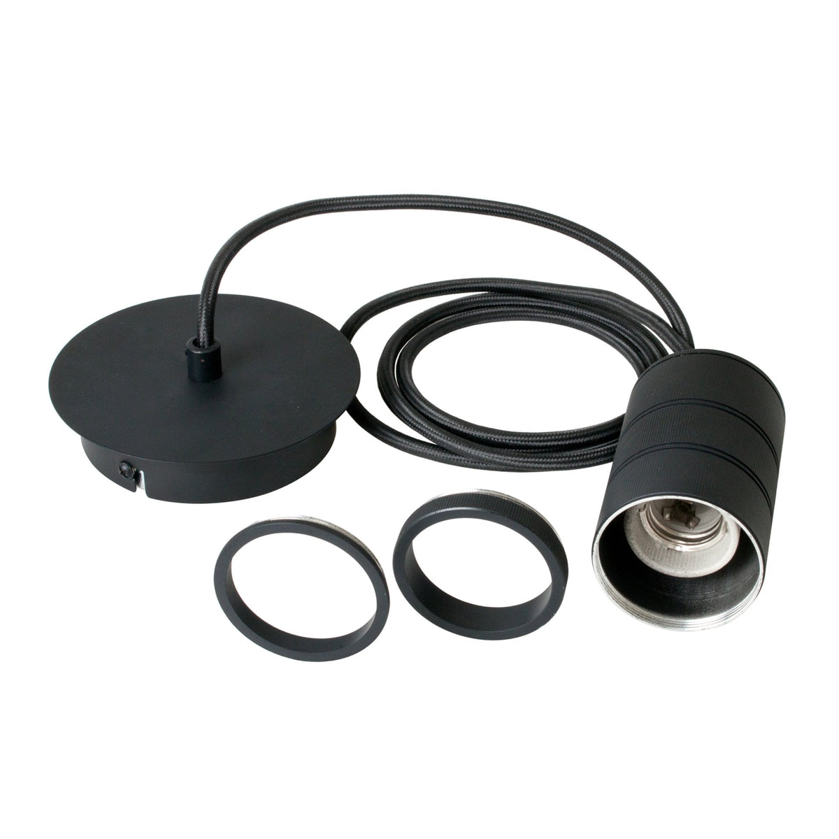 Retro Industrial Black E27 Cord Set Designed for Larger Lamps