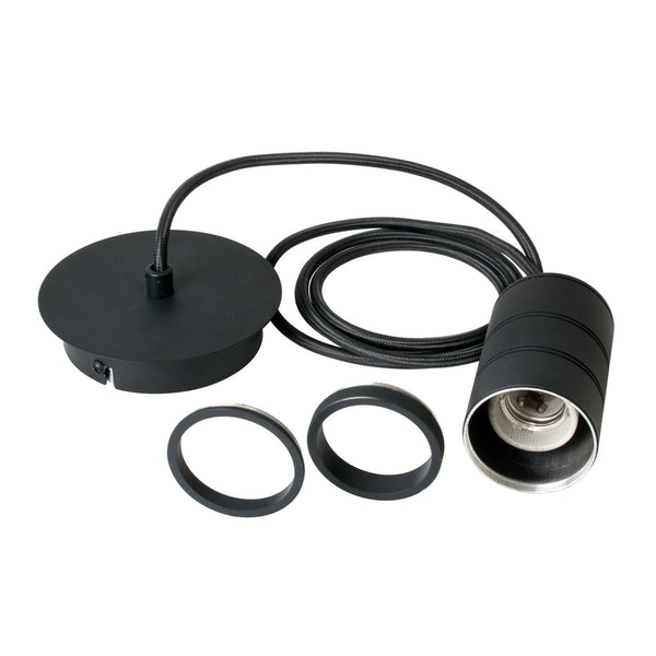 Retro Industrial Black E27 Cord Set Designed for Larger Lamps