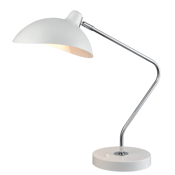 Matt White and Chrome Switched Standard Table Lamp