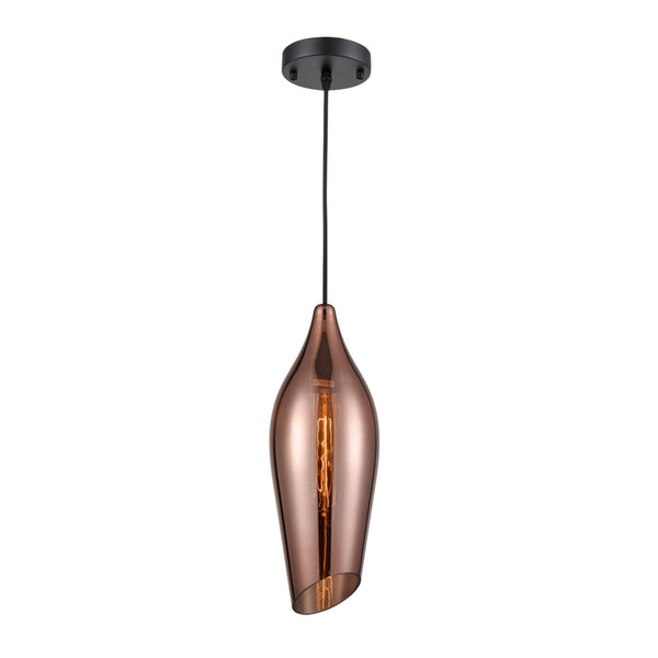 Tregada Copper Glass Angle Cut Glass Pendant
