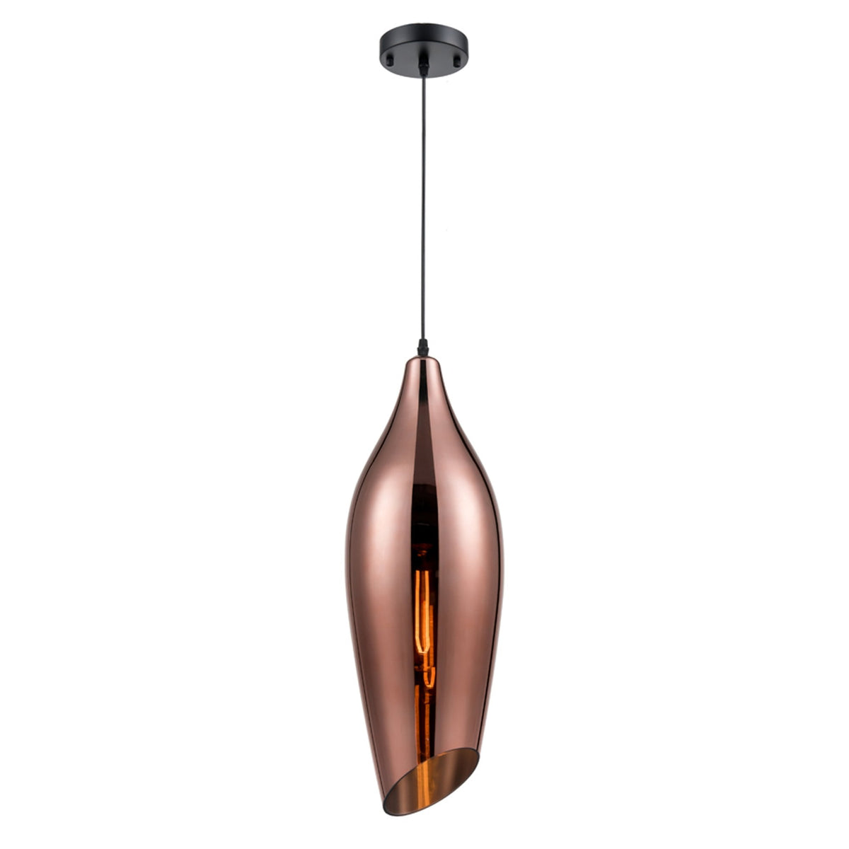 Tregada Large Copper Glass Angle Cut Glass Pendant