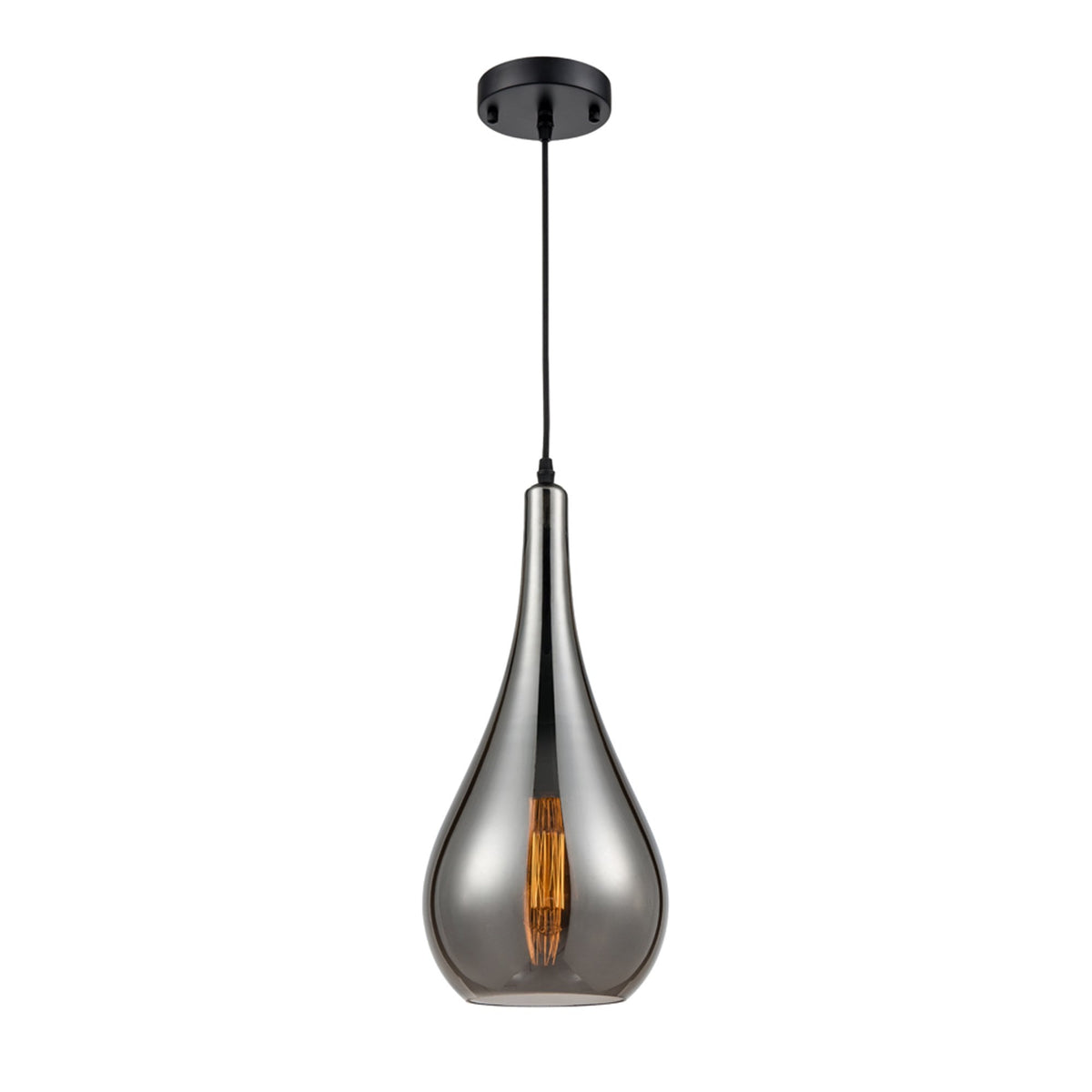 Ashill Smoked Glass Single Pendant Light
