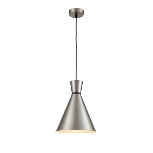 Hersham 250 Single Pendant Light in Satin Nickel