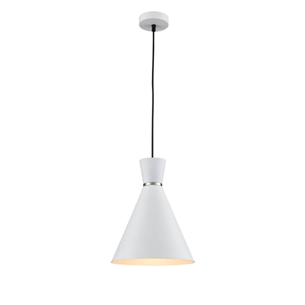 Hersham 250 Single Pendant Light in Satin White