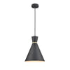 Hersham 250 Single Pendant Light in Satin Black