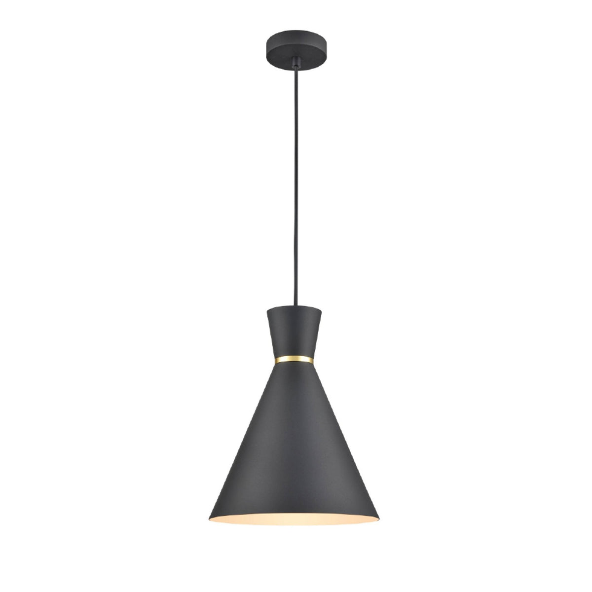 Hersham 250 Single Pendant Light in Satin Black