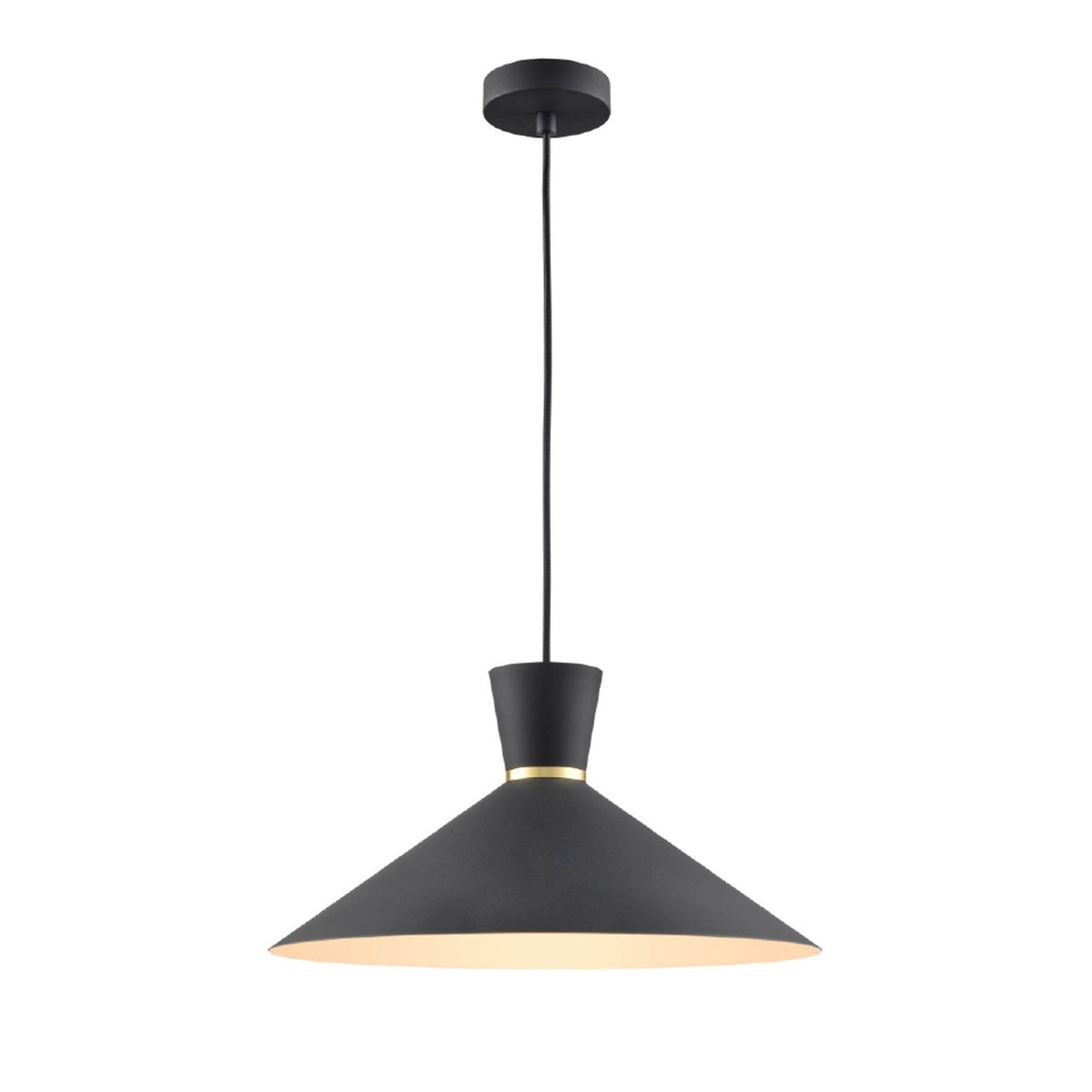 Hersham 400 Single Pendant Light in Satin Black