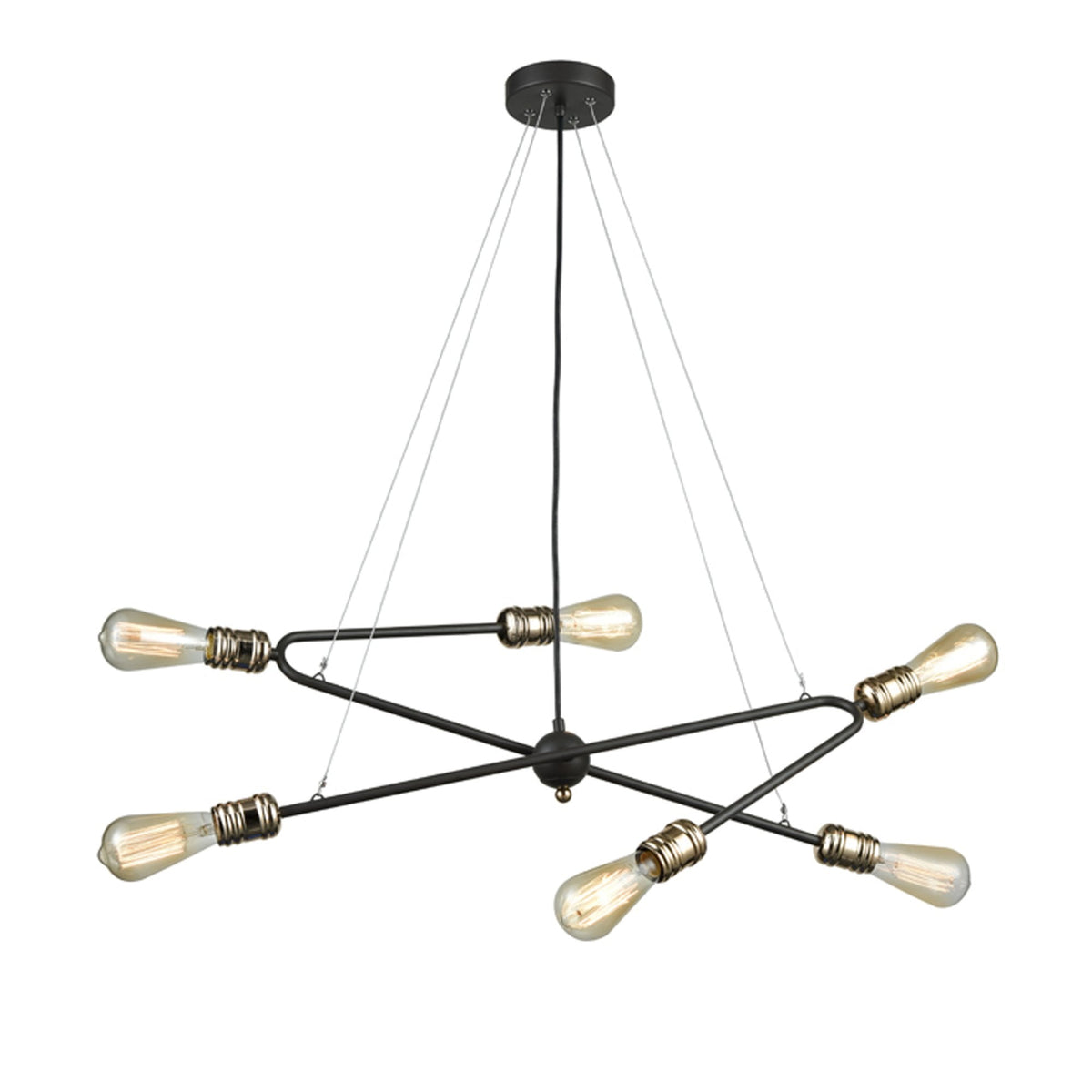 Trussall Six Light Modern Dark Ironwork Pendant