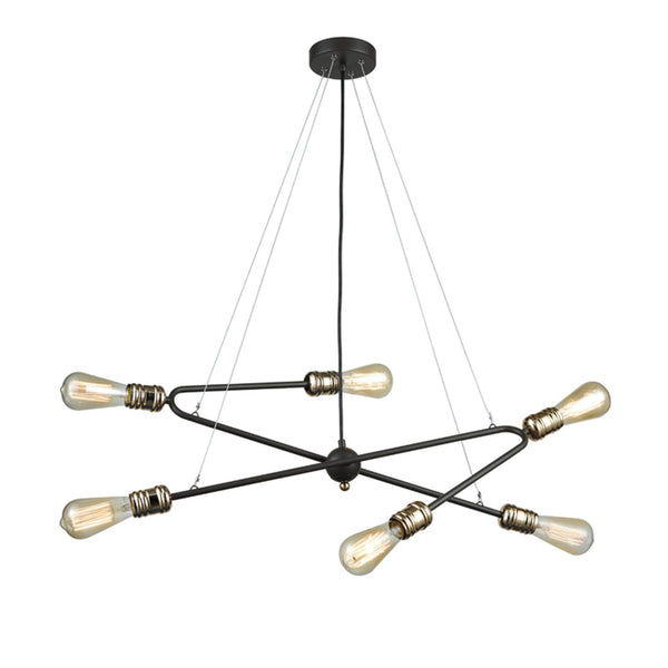 Trussall Six Light Modern Dark Ironwork Pendant