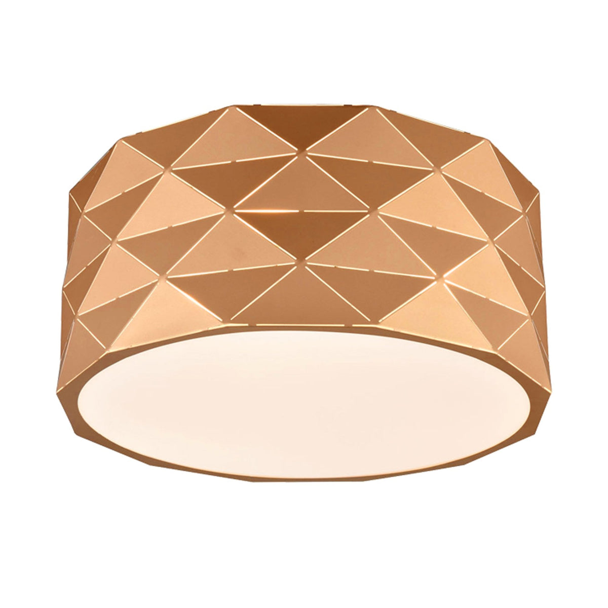 Trewey Round Flush Ceiling Light in Rose Gold