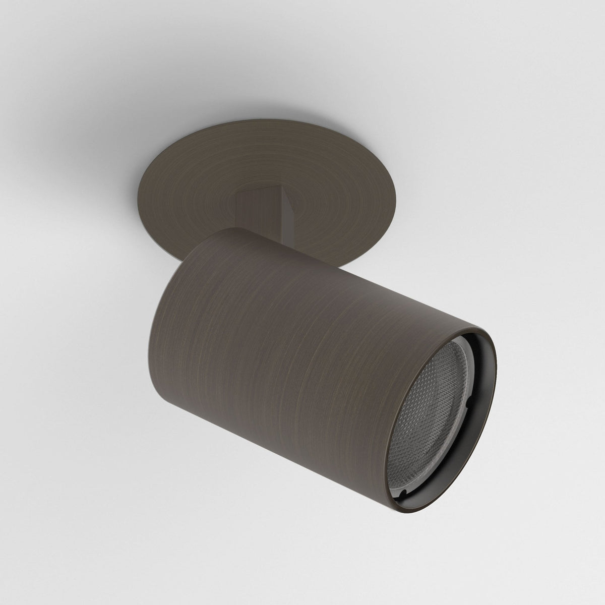 Brown cylindrical ceiling light fixture with a textured surface