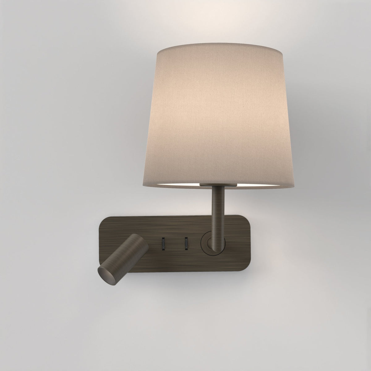 Side by Side Bedside Wall and Reading Light in Bronze